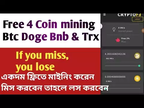 free doge bitcoin bnb & trx mining only 1 site