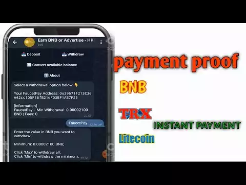 🙉Telegram BNB TRX Bitcoin bot instant payment proof 🤑