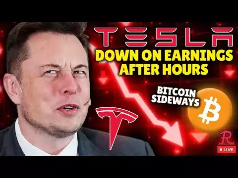 Bitcoin LIVE : TSLA Rekt On Earnings, Altcoins Slowing Sliding Off A Cliff