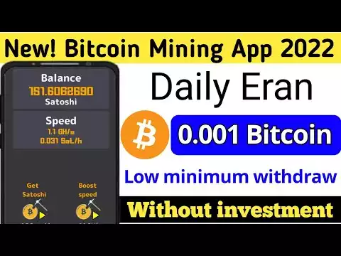 New! Bitcoin Mining App 2022 : Low minimum withdrawal! [ Without investment ]