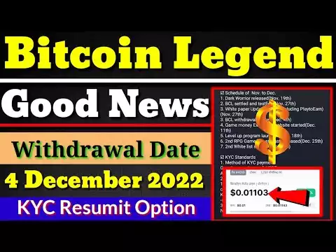 Bitcoin Legend New Update |Bcl coin Price $0.01103 |Bcl Token withdrawal date 4 December | #bitcoin