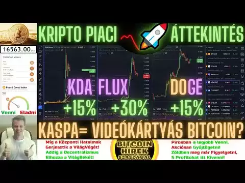 Bitcoin Hírek (1127) - Kripto Piaci Áttekintés - KDA+FLUX+DOGE Kilövés � Plusz KASPA infók �