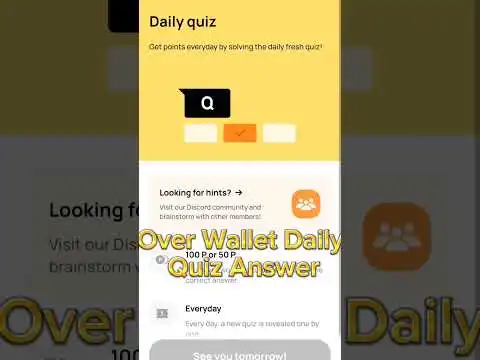 Over Wallet Today Quiz Answer #overprotocol #overwallet #Bitcoin #altcoins #ethereum #coredao