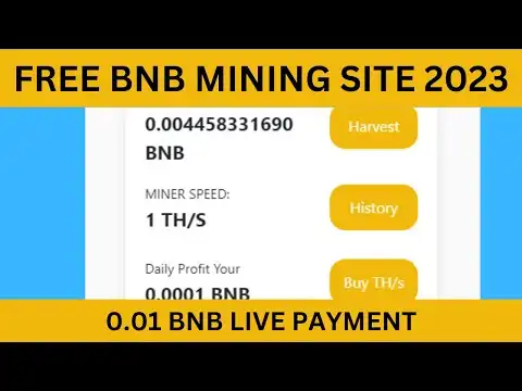Free BNB Mining Site 2023 | Live 0.01 BNB Withdraw | Earn Free BNB | Free Cloud Mining