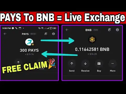 Pays Token To Bnb ClaimFree Airdrop Trust Wallet No Gas FeeCrypto Airdrop 2024