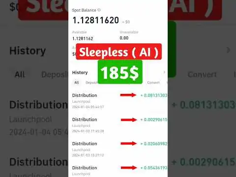 Binance Launchpool Sleepless ( AI ) Staking BNB, FDUSD, TUSD Farming And Earn AI Coin Instant