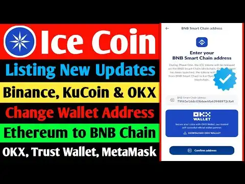  Ice Coin Binance listing Update | Change Wallet Address Ethereum to BNB Chain | ICE Network Withd