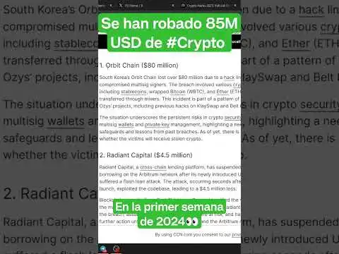 85M USD robados en lo que va de 2024  #bitcoin #ethereum #cryptocurrency #airdrop #criptomonedas