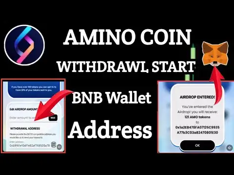 Amino Coin Withdrawl Start | Amino Coin BNB Smart Chain Wallet Recived | 20% Coin Received Metamask