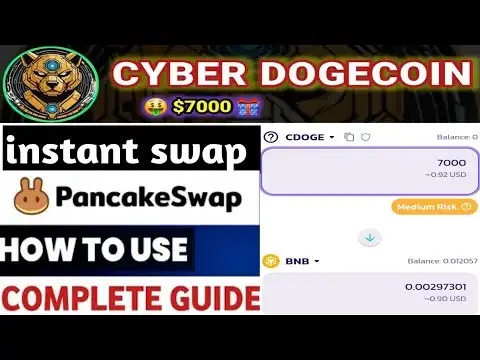 cyberdoge instant swap to BnB||how to sell CDOGE token