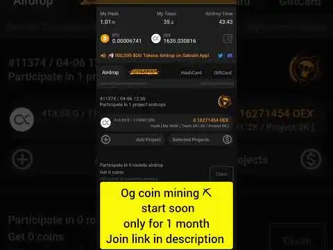 og coin mining  | Satoshi app airdrop | oex price airdrop | #Satoshi #ethereum #bitcoin #shorts