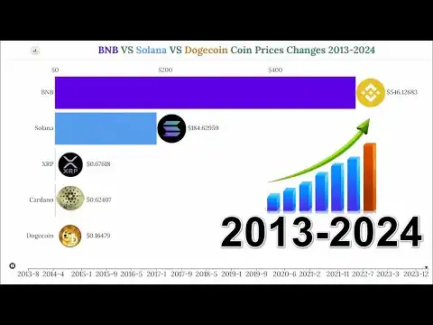 BNB VS Solana VS Dogecoin Coin Prices Changes 2013-2024