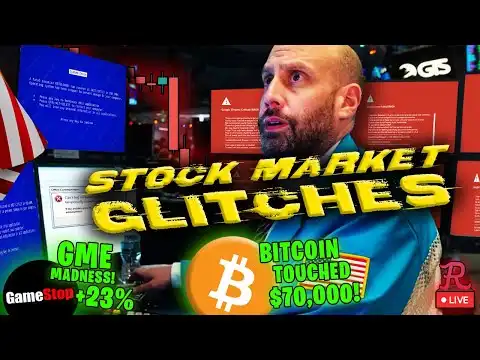 BITCOIN LIVE : GME (GAMESTOP) MADNESS, STOCK MARKET GLITCHES, BTC HIT $70K!