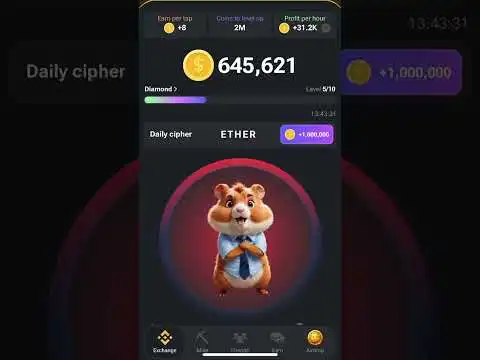 Get 1M free Hamster Kombat coin when you enter ETHEREUM in Morse code #crypto #hamsterkombat #eth