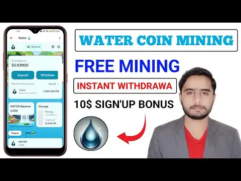 Water Coin Telegram Mining bot App | Water Coin Withdraw | Free bnb Mining App
