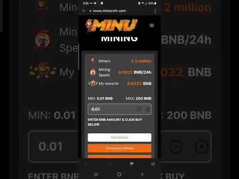 Minu Coin BNB/BSC Miner $2.2mil Miners | Week 4
