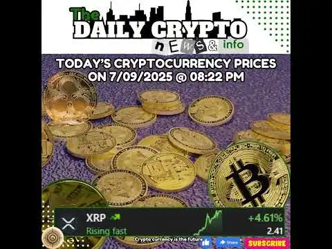 Today's Cryptocurrency Prices 07/09/202 @ 08:22PM #Bitcoin #defidan7@XRP_Alerts @Bitcoin @cz_binance