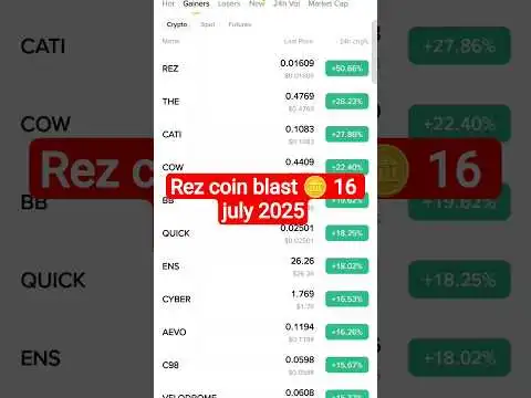 Rez coin boom  16 July 2025 #cryptocurrency #crypto #shorts #shortvideo #viralvideo #short