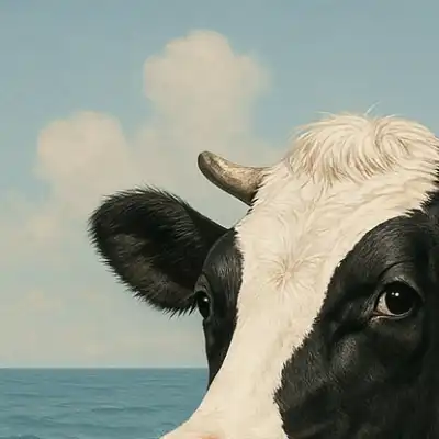 head of a cow, body of a dolphin