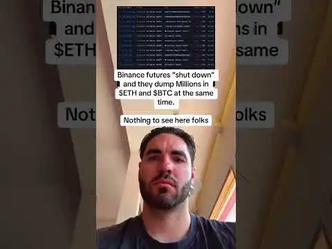 Binance Futures Shut Down and They Dump Millions in Bitcoin and Ethereum the same day 