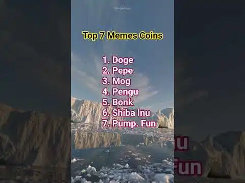 Top 7 Meme Coins to Buy #crypto #memecoins #doge #pepe #pengu #shibainu