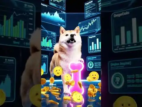 Shiba Inu dog accidentally mines Dogecoin with a squeaky toy in his futuristic kennel.
